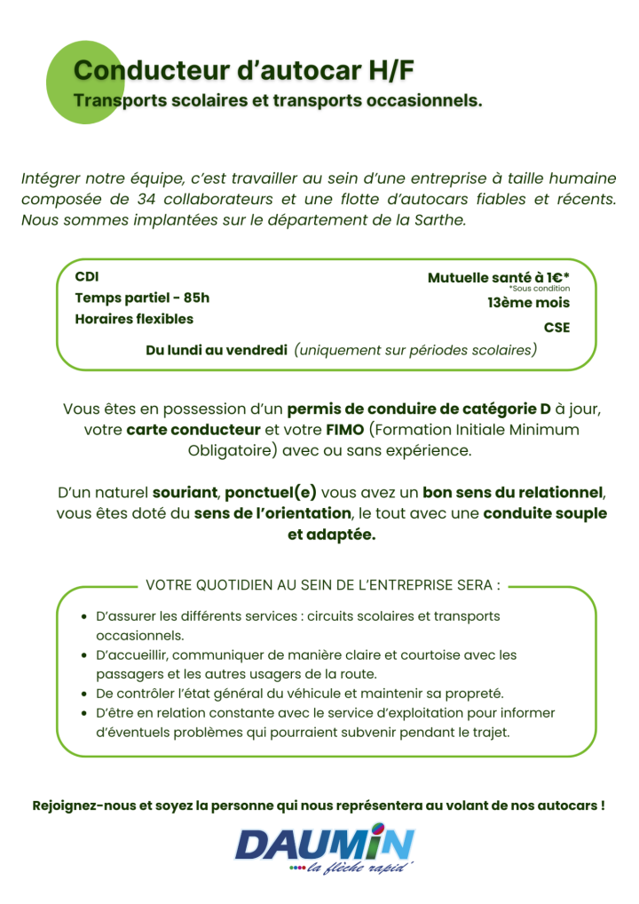 DAUMIN CONDUCTEUR D'AUTOCAR
